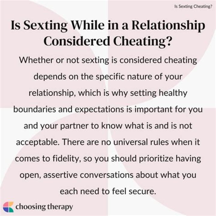 Is sexting considered infidelity?