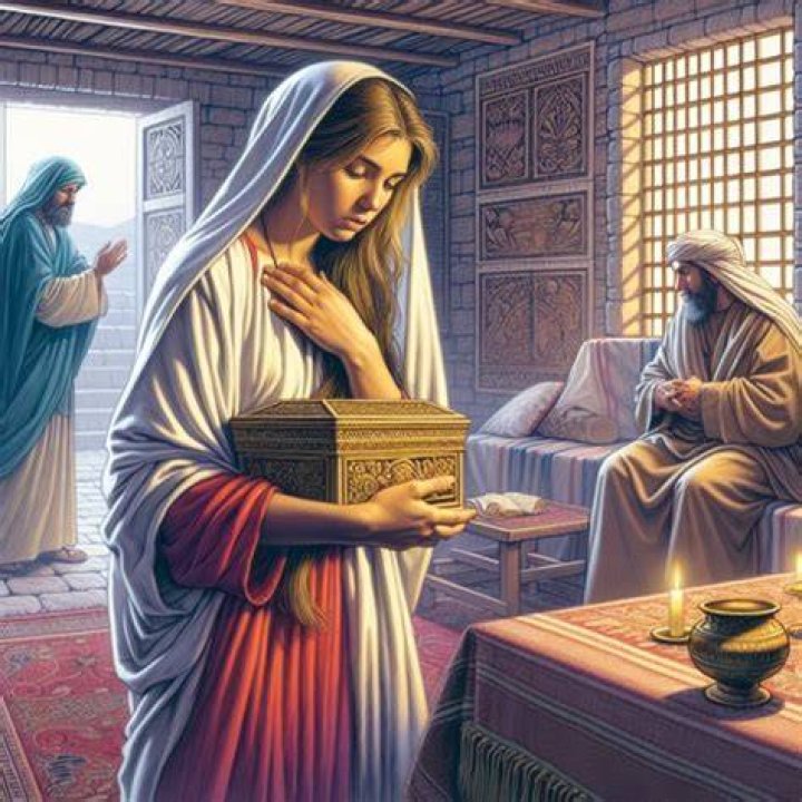 What is the name of the woman that broke the alabaster box?