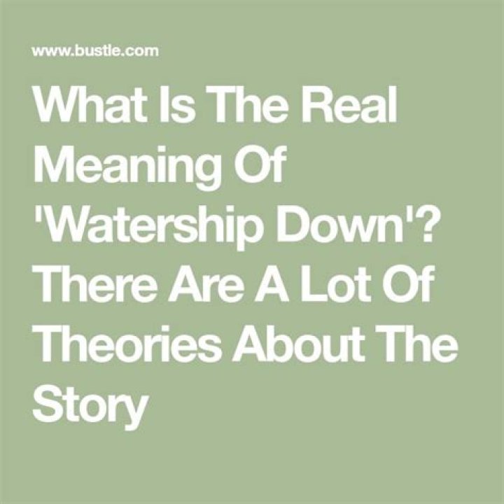 What is the real meaning of Watership Down?